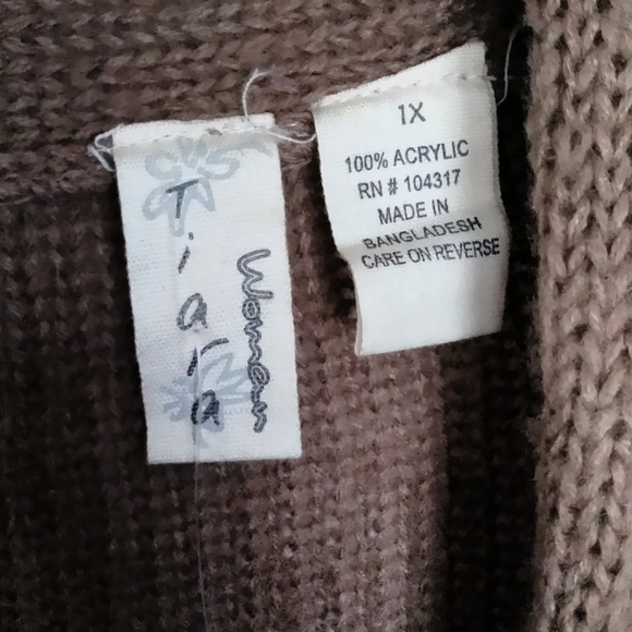NWT Tiara Cable Knit Tan Sweater Sz 1X - Picture 8 of 8